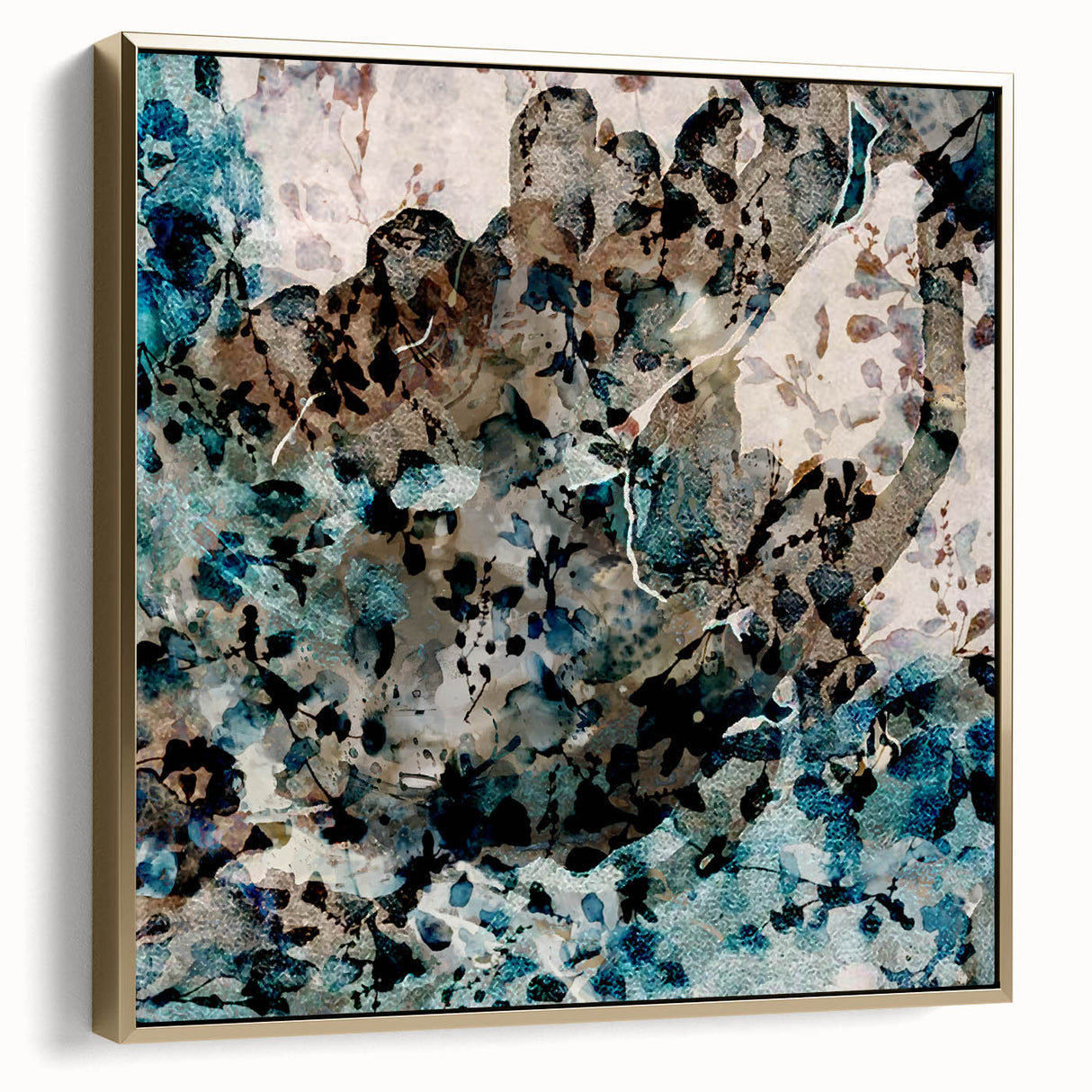 Earthen Harmony Abstracts – Teal and Beige Modern Abstract Wall Art