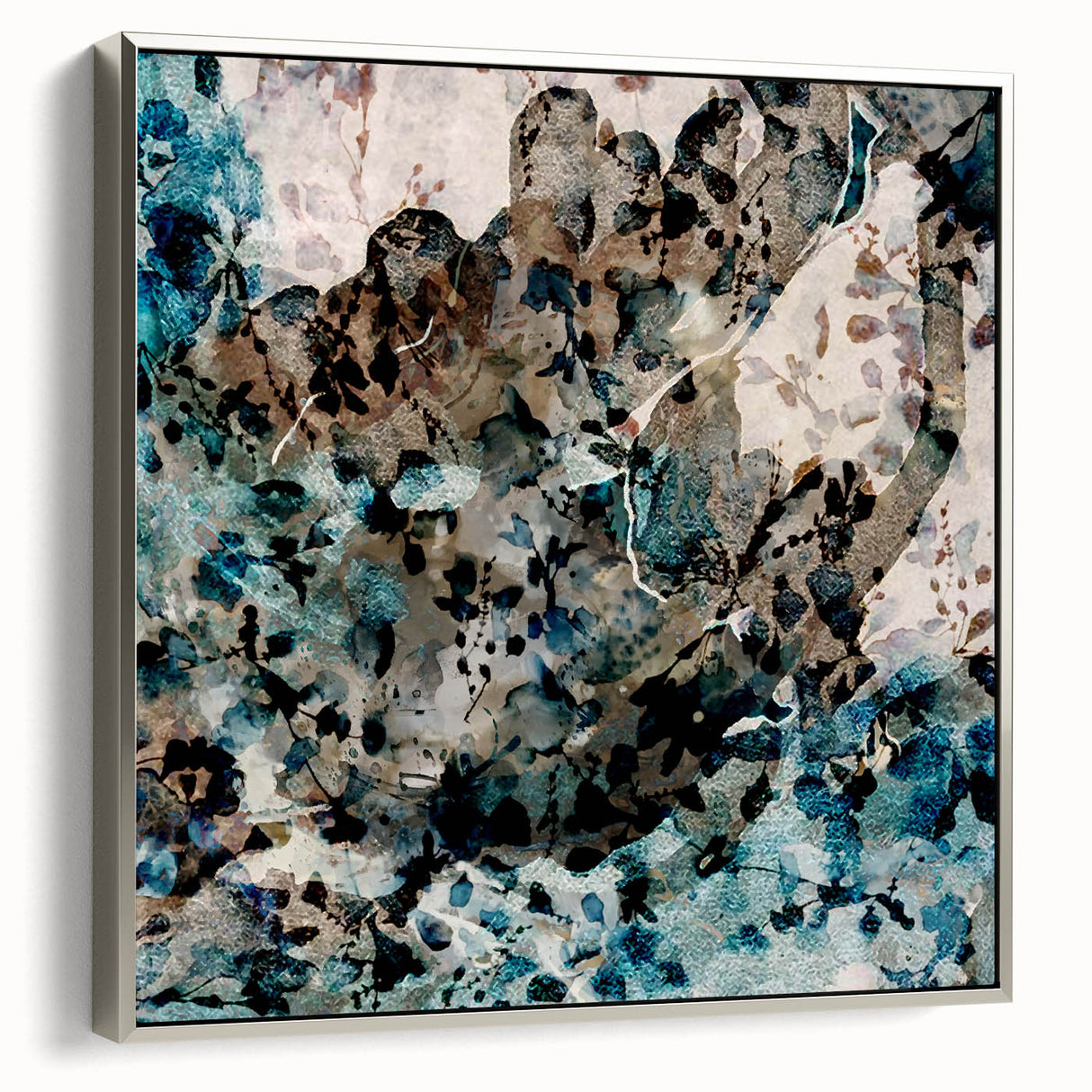 Earthen Harmony Abstracts – Teal and Beige Modern Abstract Wall Art