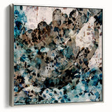 Earthen Harmony Abstracts – Teal and Beige Modern Abstract Wall Art