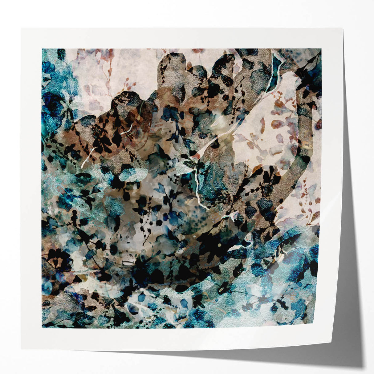 Earthen Harmony Abstracts – Teal and Beige Modern Abstract Wall Art