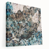 Earthen Harmony Abstracts – Teal and Beige Modern Abstract Wall Art