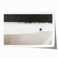 Black and White Minimalist Landscapes – Couple Walking on Shoreline