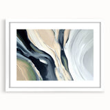 Large Modern Art Piece - Beige and Black Abstract Canvas