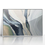 Large Modern Art Piece - Beige and Black Abstract Canvas