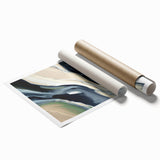 Large Modern Art Piece - Beige and Black Abstract Canvas