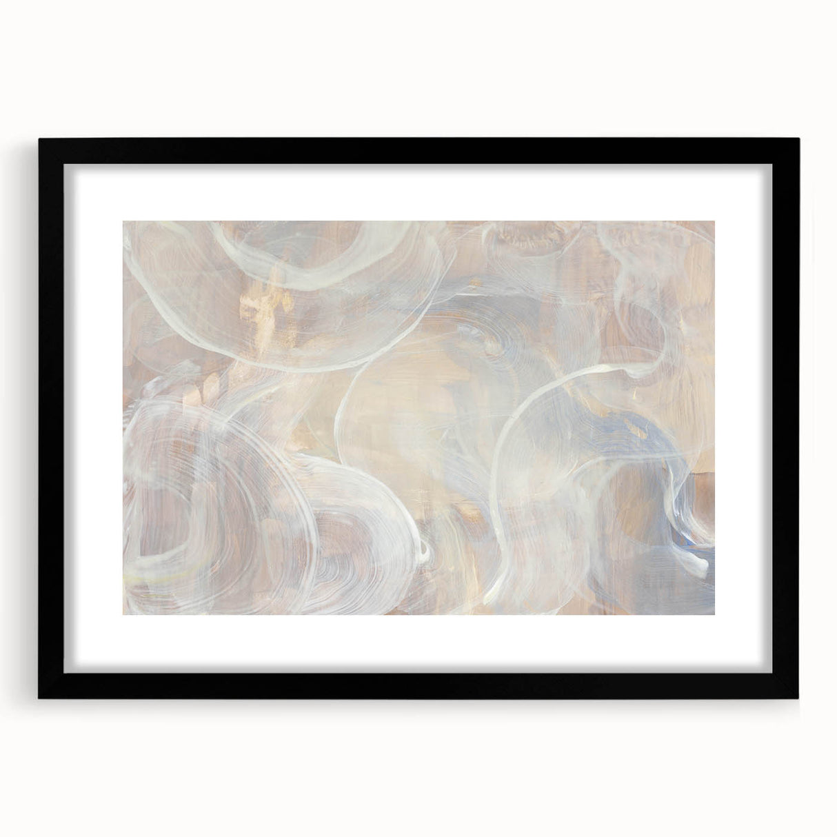 Timeless Textures Abstract Wall Art – Soft Beige and White Swirls