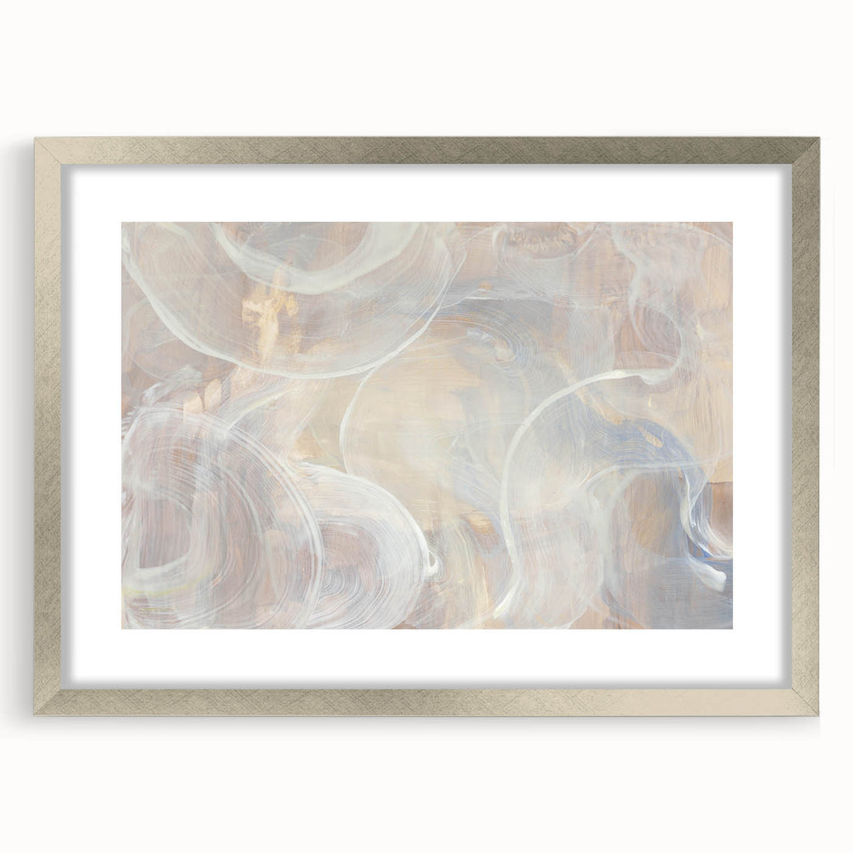 Timeless Textures Abstract Wall Art – Soft Beige and White Swirls