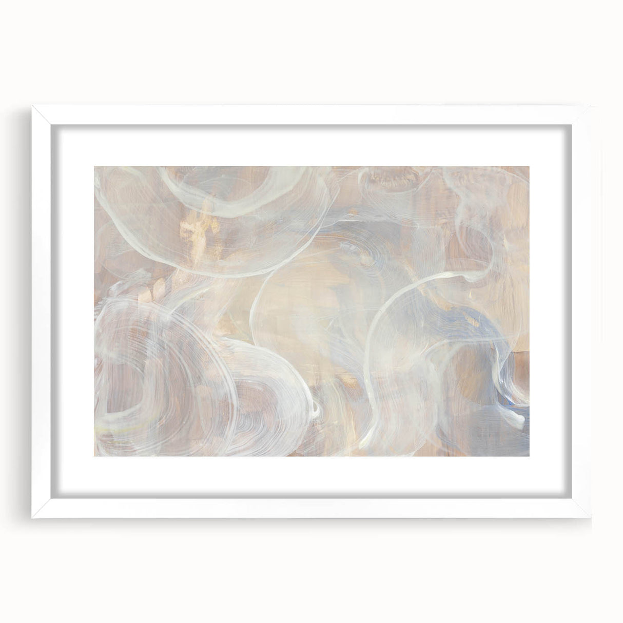 Timeless Textures Abstract Wall Art – Soft Beige and White Swirls