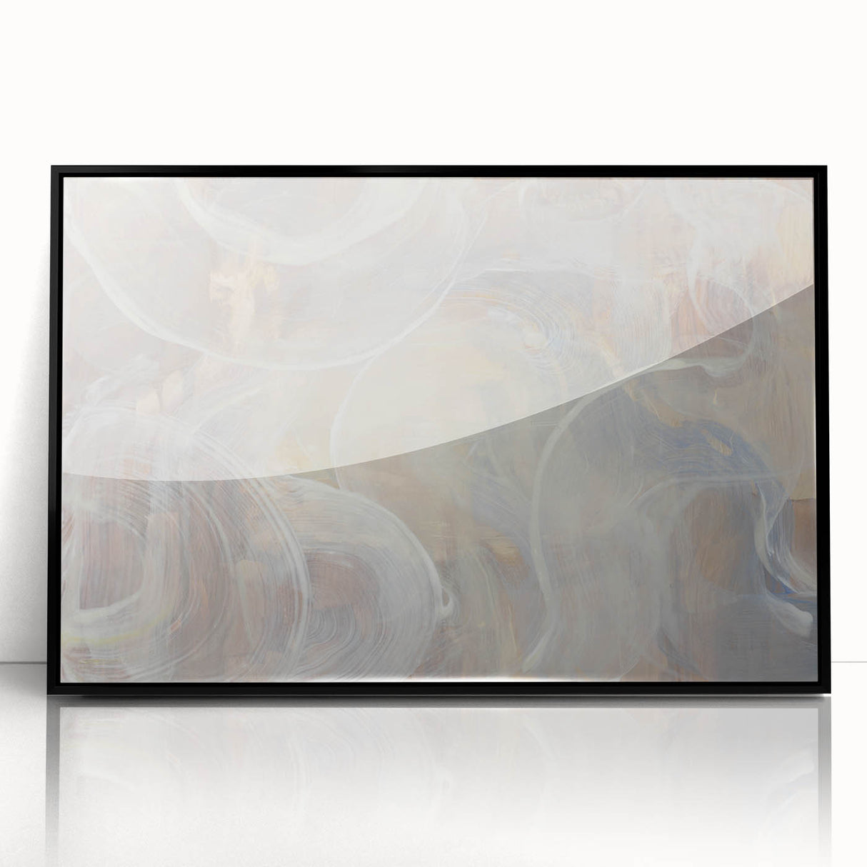 Timeless Textures Abstract Wall Art – Soft Beige and White Swirls