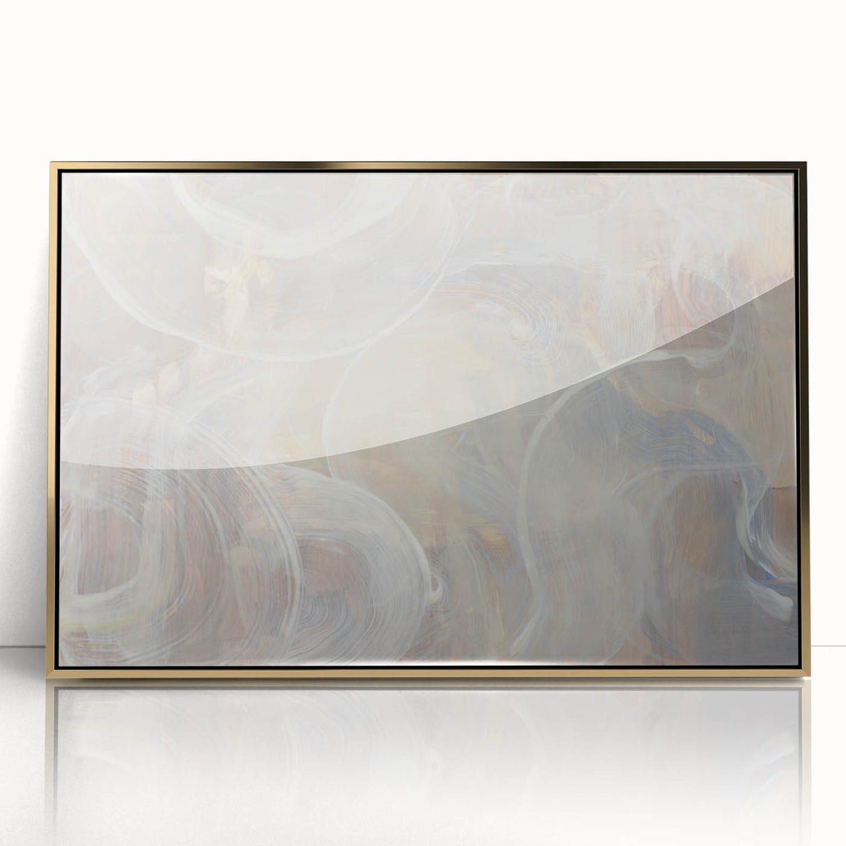 Timeless Textures Abstract Wall Art – Soft Beige and White Swirls