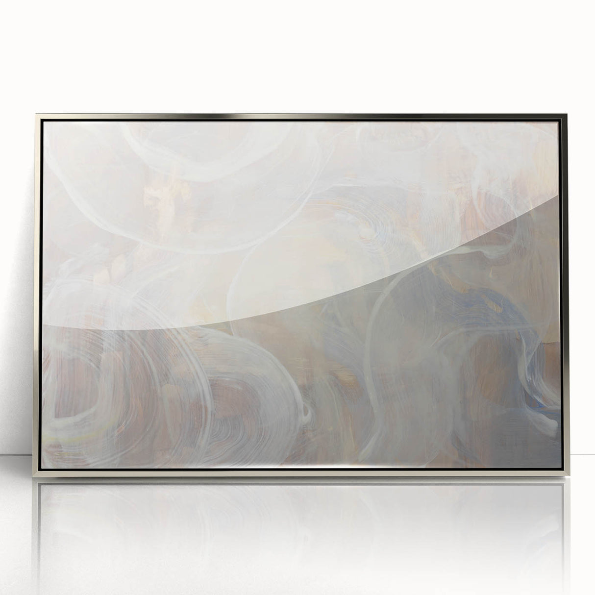 Timeless Textures Abstract Wall Art – Soft Beige and White Swirls