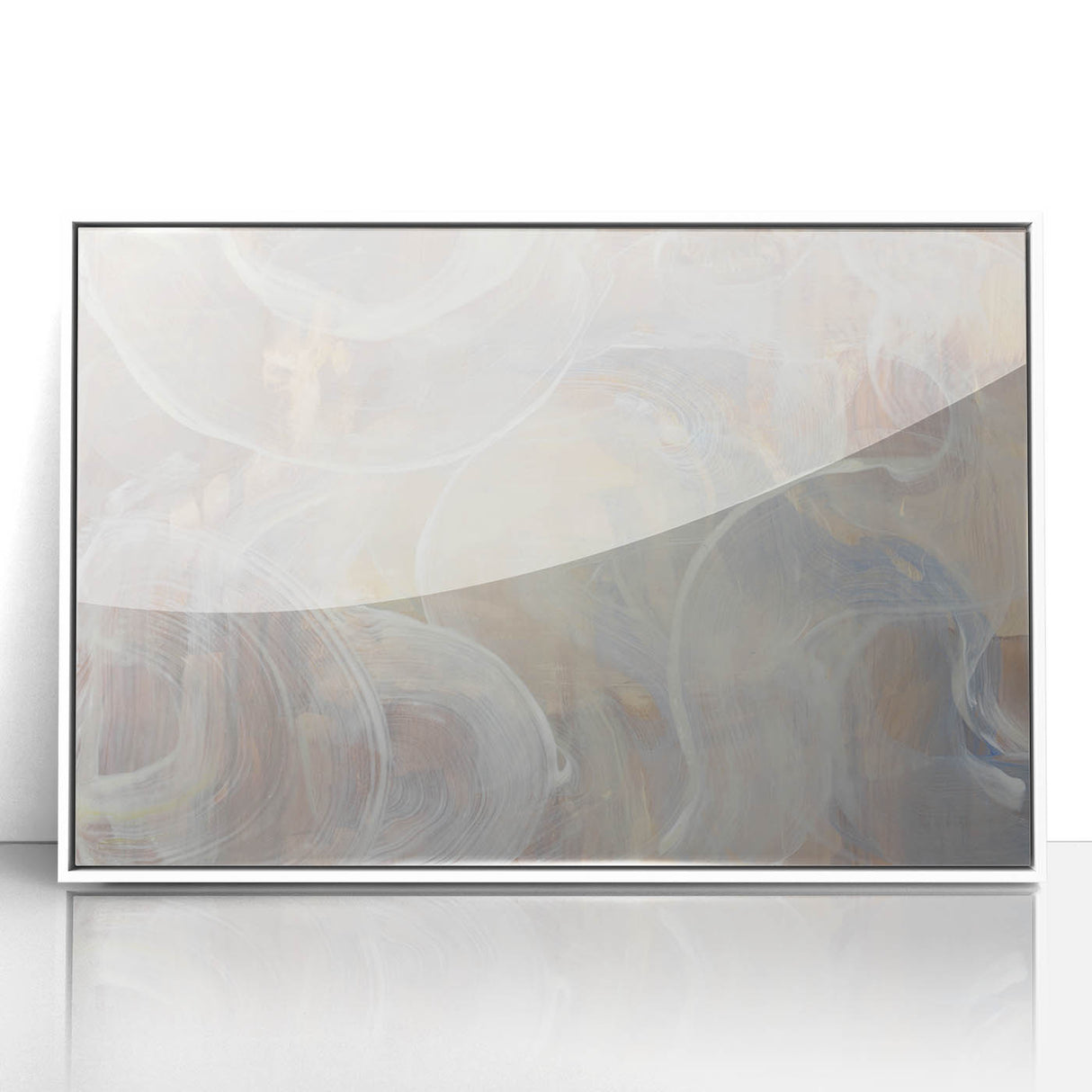 Timeless Textures Abstract Wall Art – Soft Beige and White Swirls