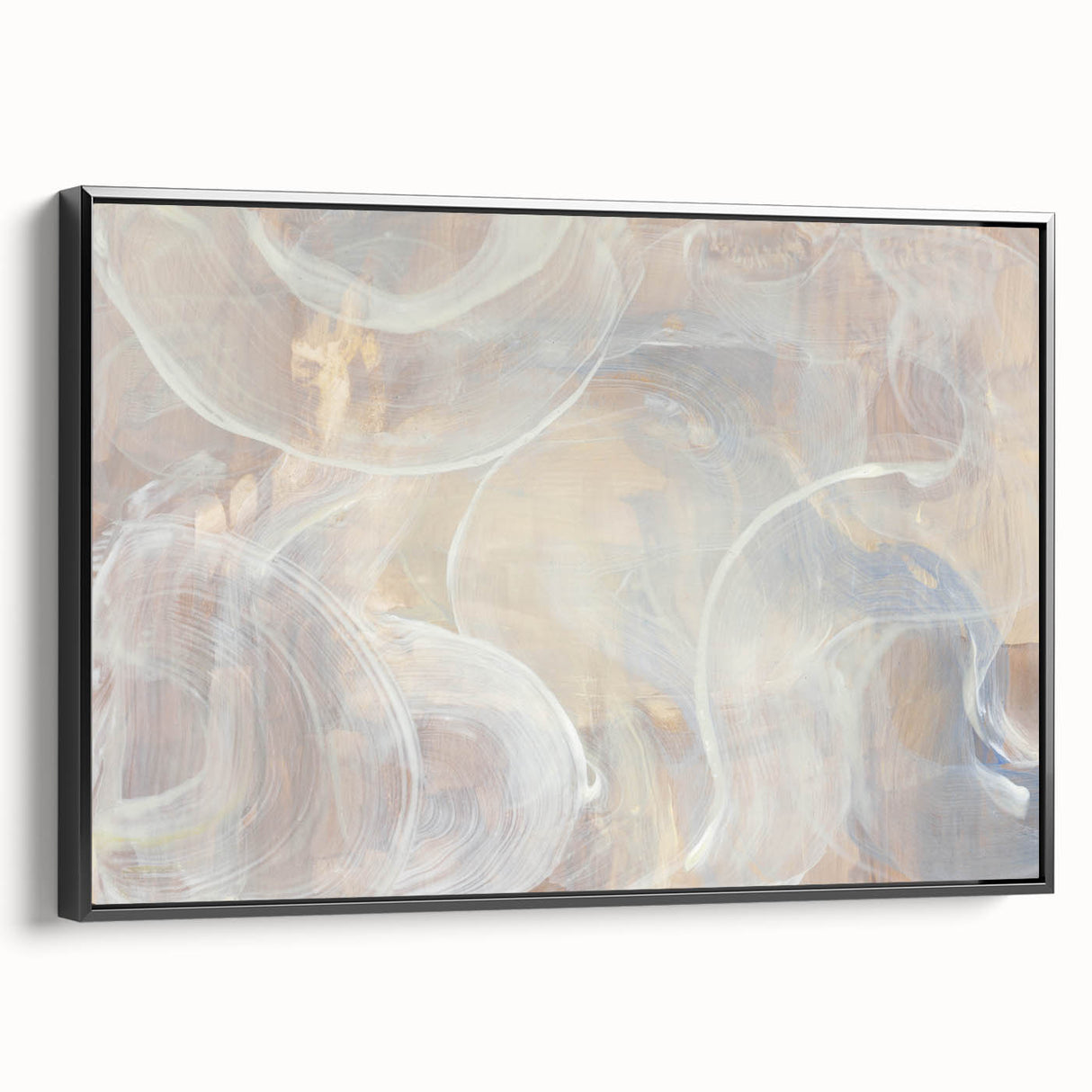 Timeless Textures Abstract Wall Art – Soft Beige and White Swirls
