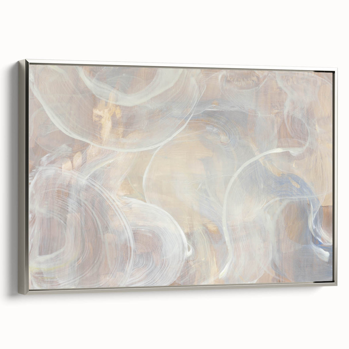 Timeless Textures Abstract Wall Art – Soft Beige and White Swirls