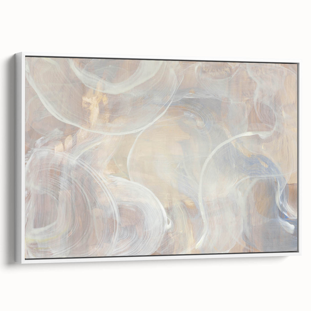 Timeless Textures Abstract Wall Art – Soft Beige and White Swirls