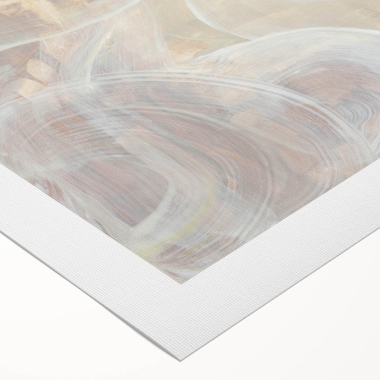 Timeless Textures Abstract Wall Art – Soft Beige and White Swirls