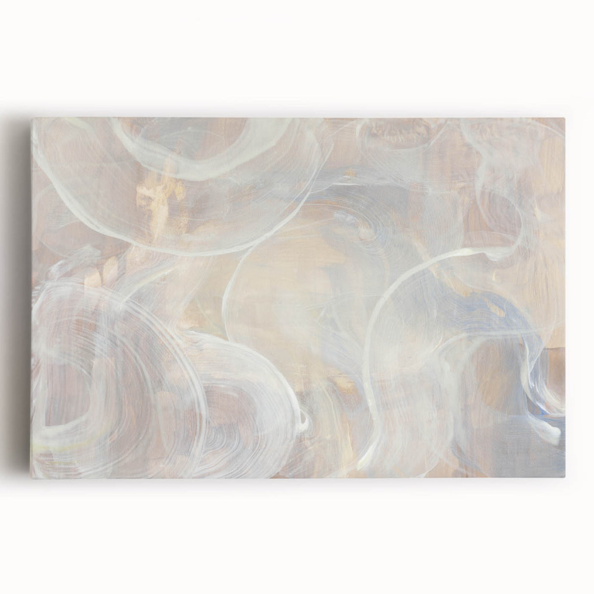 Timeless Textures Abstract Wall Art – Soft Beige and White Swirls