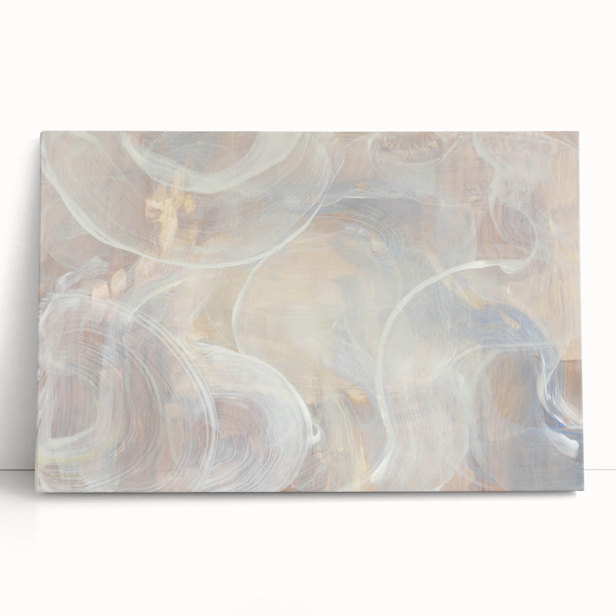 Timeless Textures Abstract Wall Art – Soft Beige and White Swirls