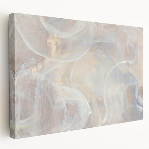 Timeless Textures Abstract Wall Art – Soft Beige and White Swirls