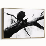 Bold Black and White Abstract Wall Art - Organic Expression Canvas