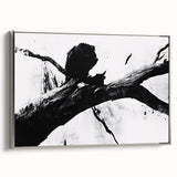Bold Black and White Abstract Wall Art - Organic Expression Canvas