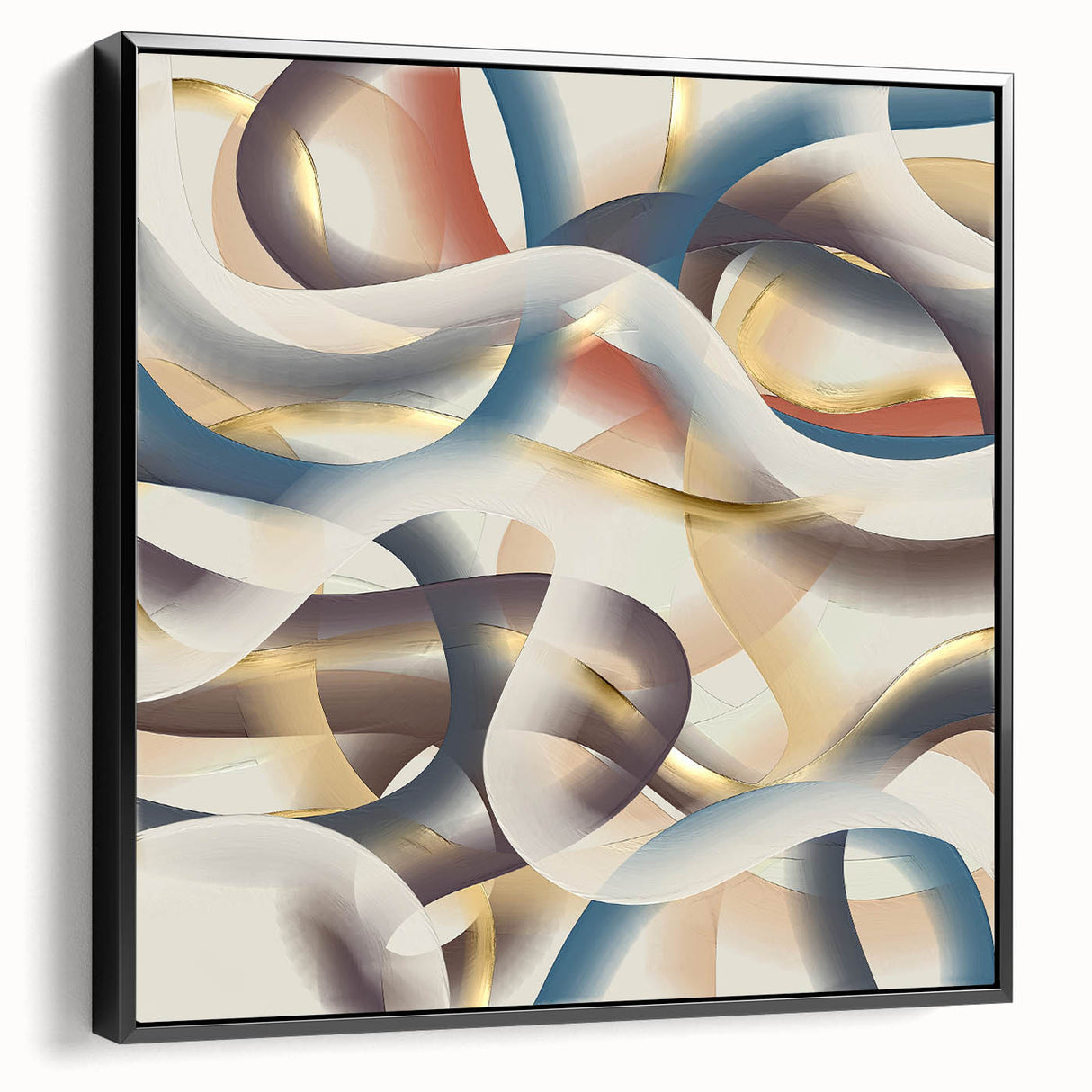 Ribbon Flow Elegance – Modern Abstract Canvas Prints for Interiors