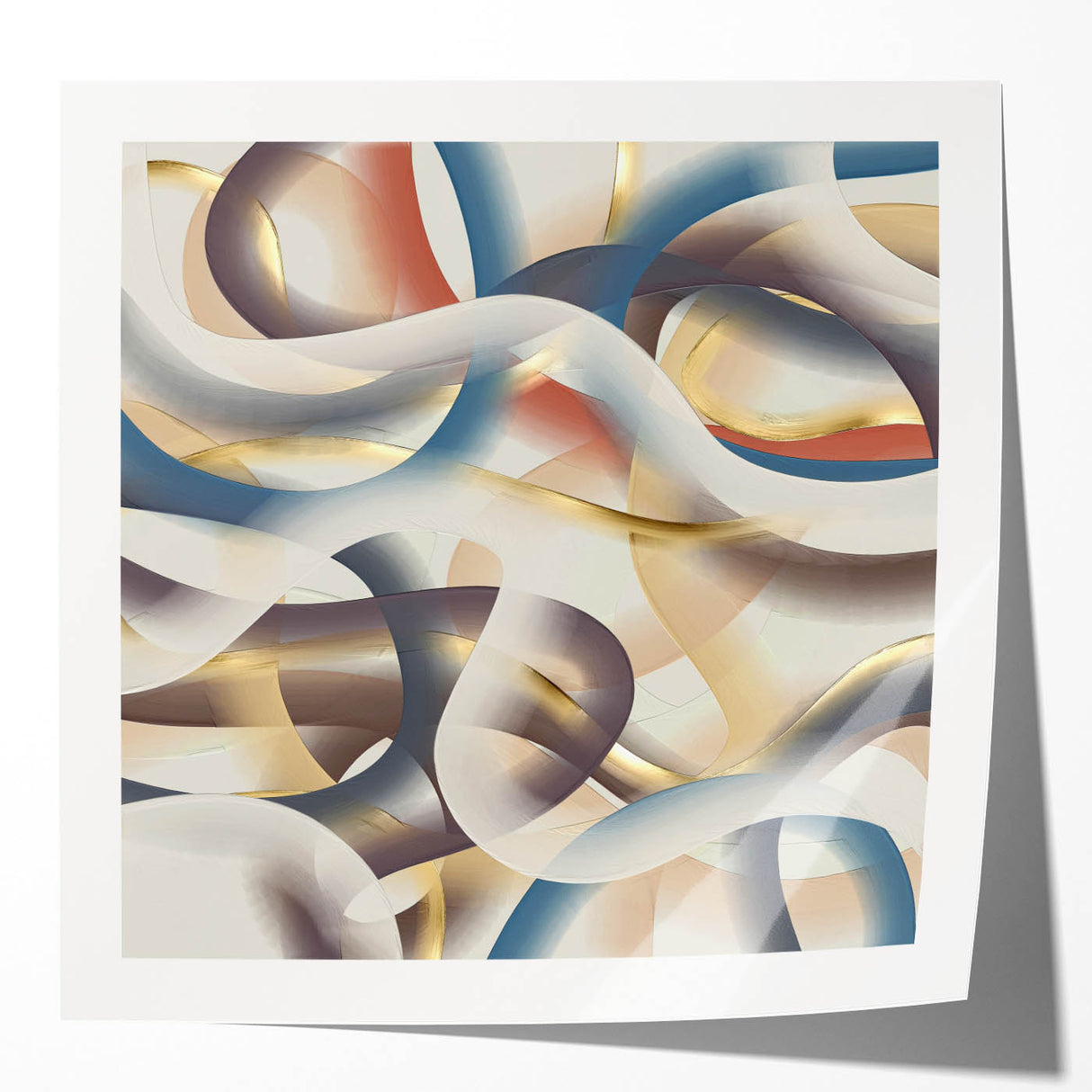 Ribbon Flow Elegance – Modern Abstract Canvas Prints for Interiors