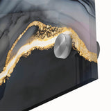 Luxury Abstract Wall Art – Black, Gray & Gold Stretched Canvas