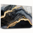 Luxury Abstract Wall Art – Black, Gray & Gold Stretched Canvas