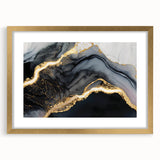Luxury Abstract Wall Art – Black, Gray & Gold Stretched Canvas