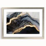 Luxury Abstract Wall Art – Black, Gray & Gold Stretched Canvas