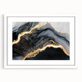 Luxury Abstract Wall Art – Black, Gray & Gold Stretched Canvas