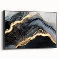 Luxury Abstract Wall Art – Black, Gray & Gold Stretched Canvas