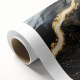 Luxury Abstract Wall Art – Black, Gray & Gold Stretched Canvas