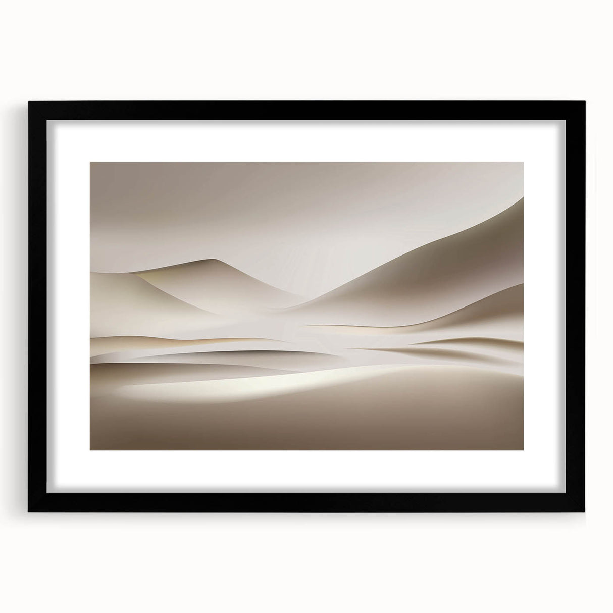 Minimalist Landscape Wall Art – Soft Beige Desert Dune Horizons
