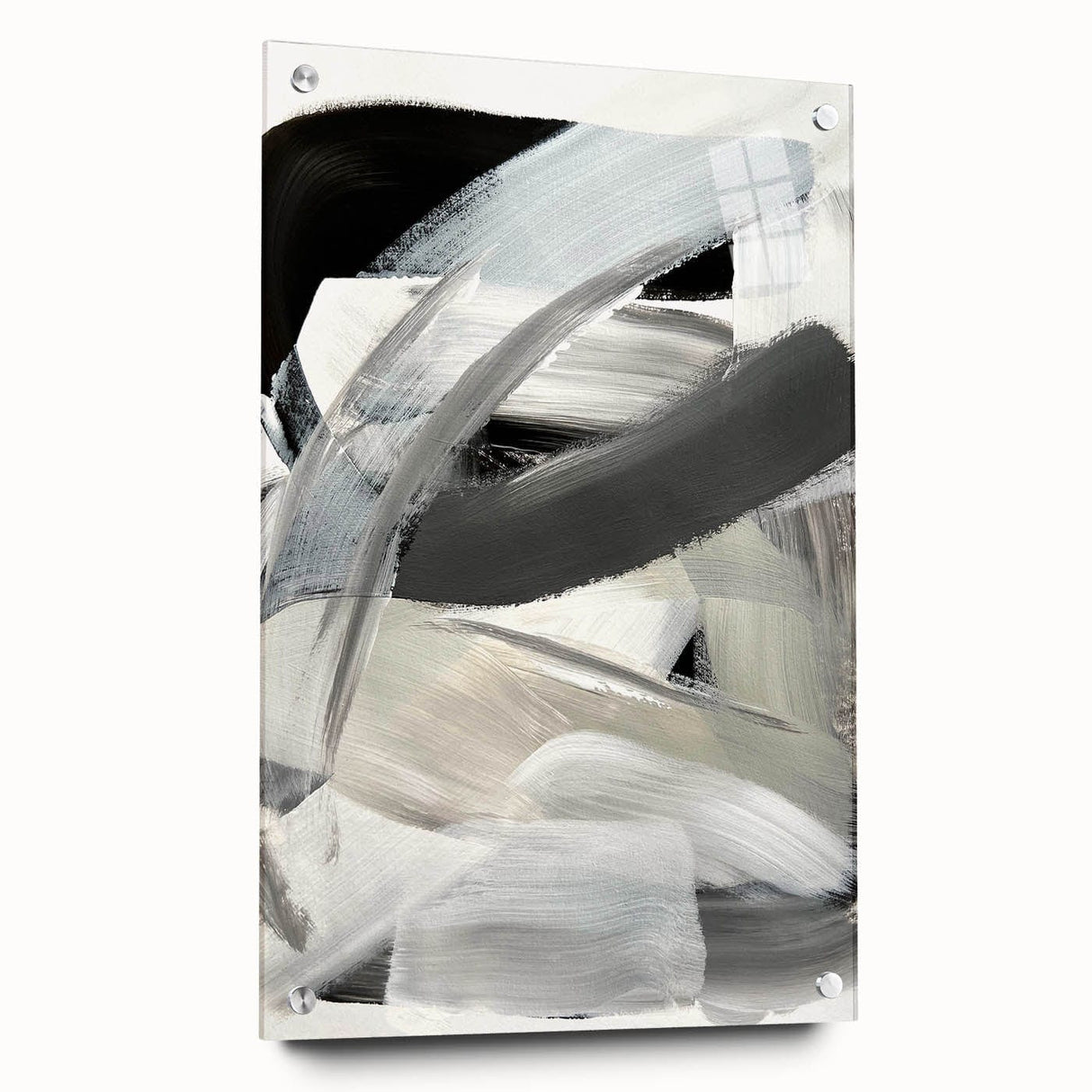 Moody Modern Wall Art – Contemporary Black & Gray Abstract Painting