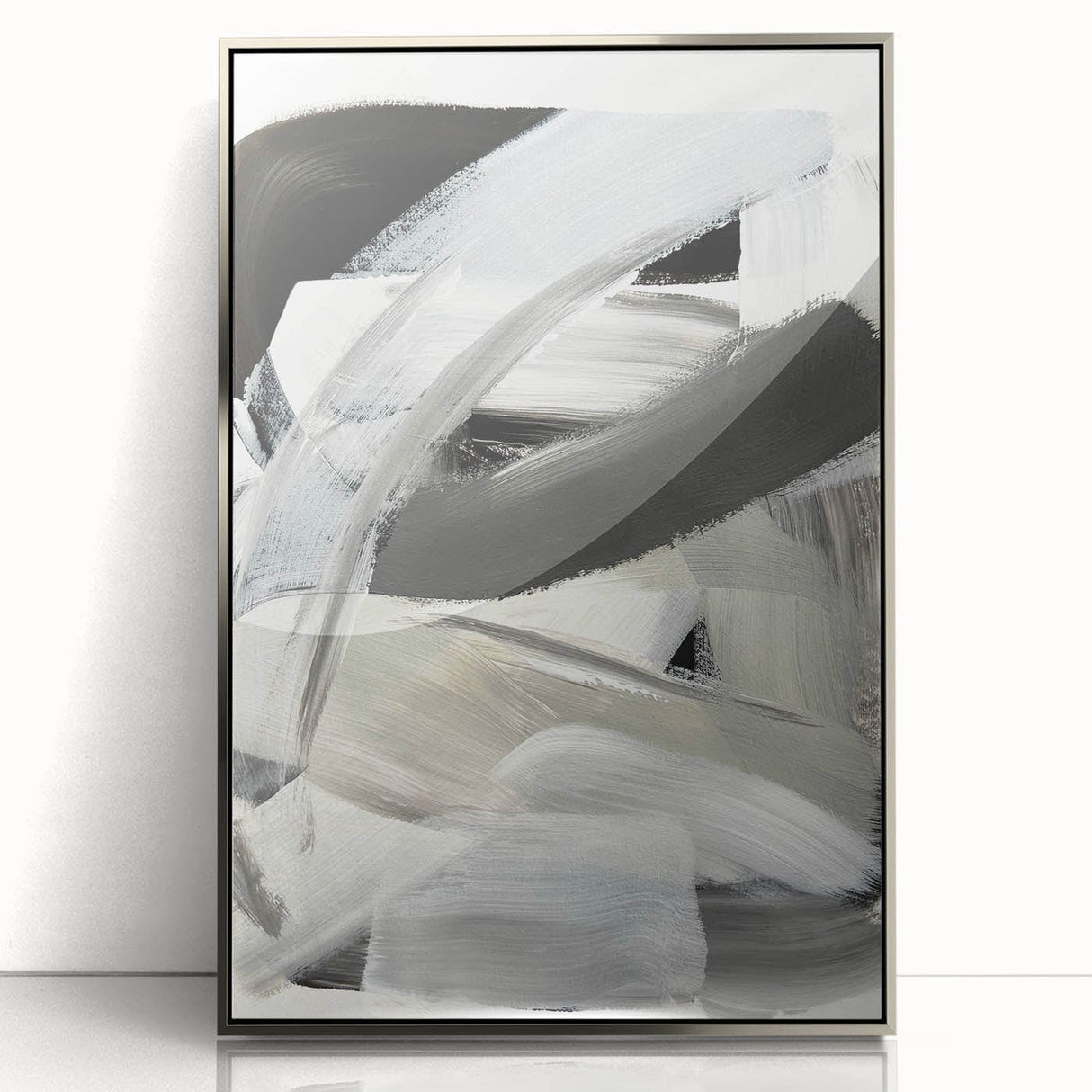 Moody Modern Wall Art – Contemporary Black & Gray Abstract Painting