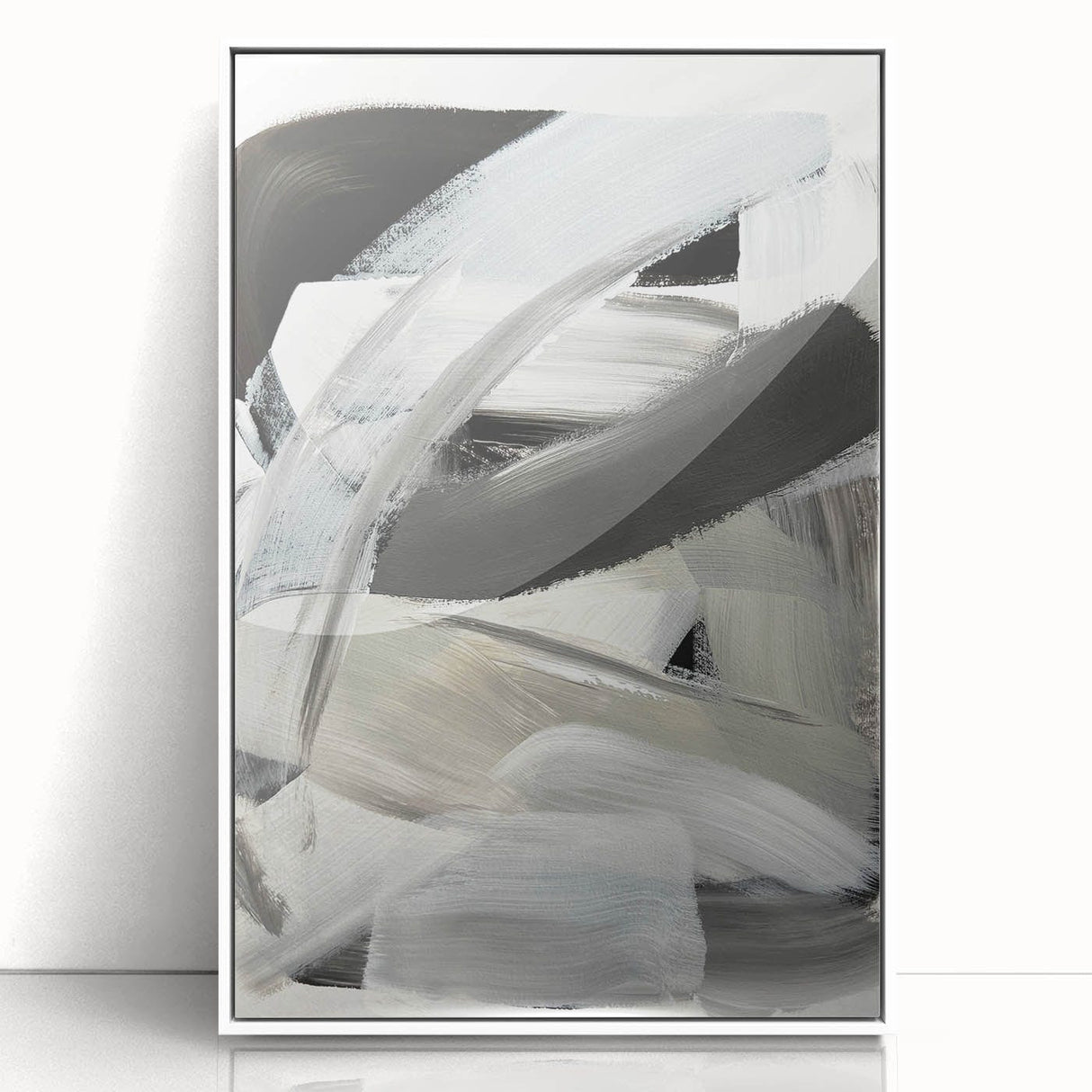 Moody Modern Wall Art – Contemporary Black & Gray Abstract Painting