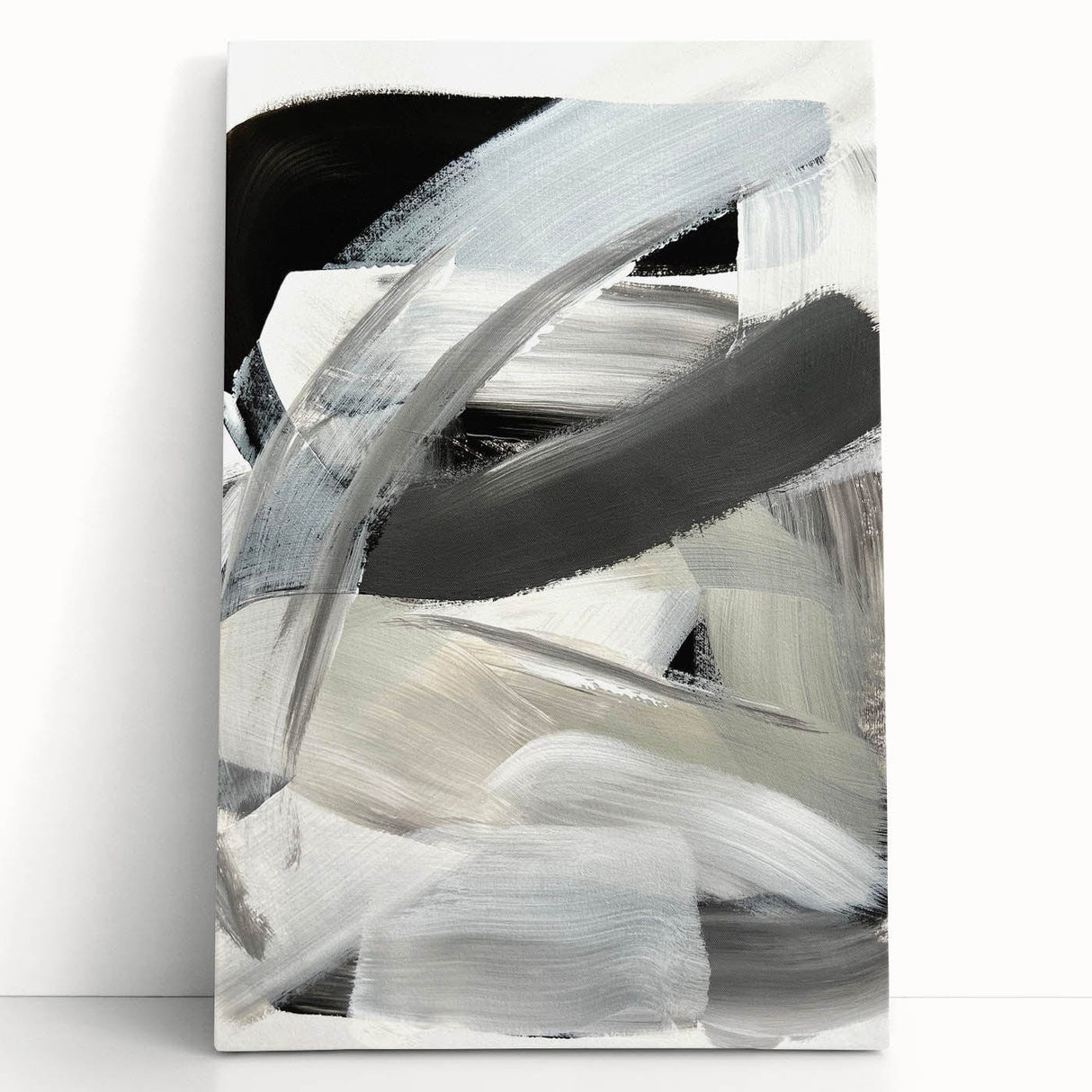 Moody Modern Wall Art – Contemporary Black & Gray Abstract Painting