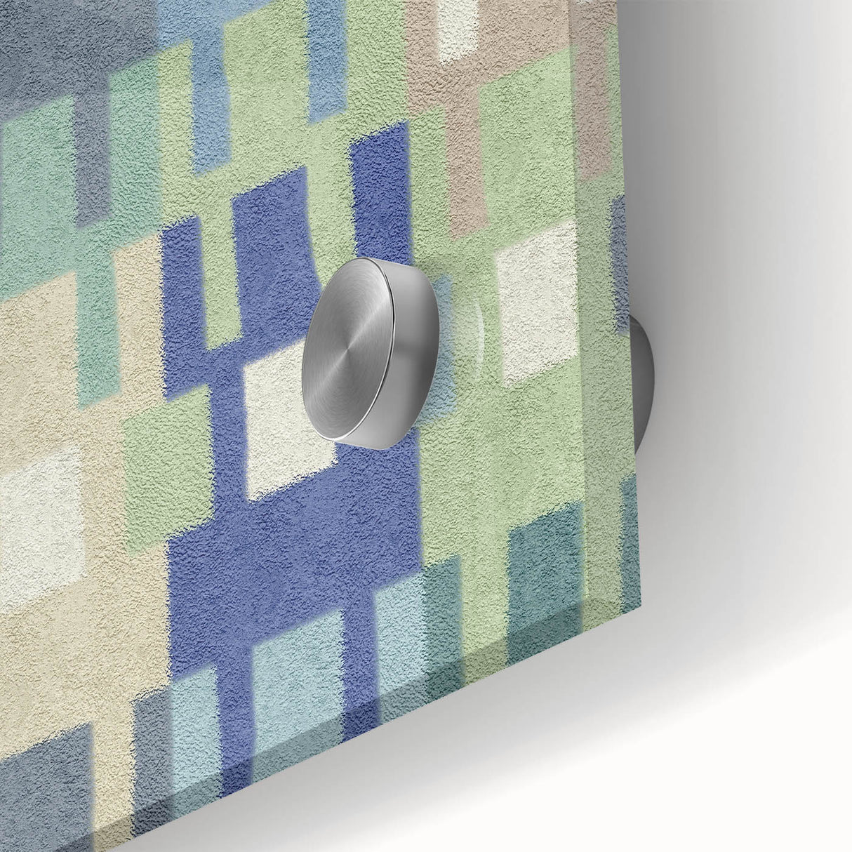 Modern Abstract Canvas Prints – Mint, Blue, and Beige Grid Art