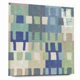 Modern Abstract Canvas Prints – Mint, Blue, and Beige Grid Art