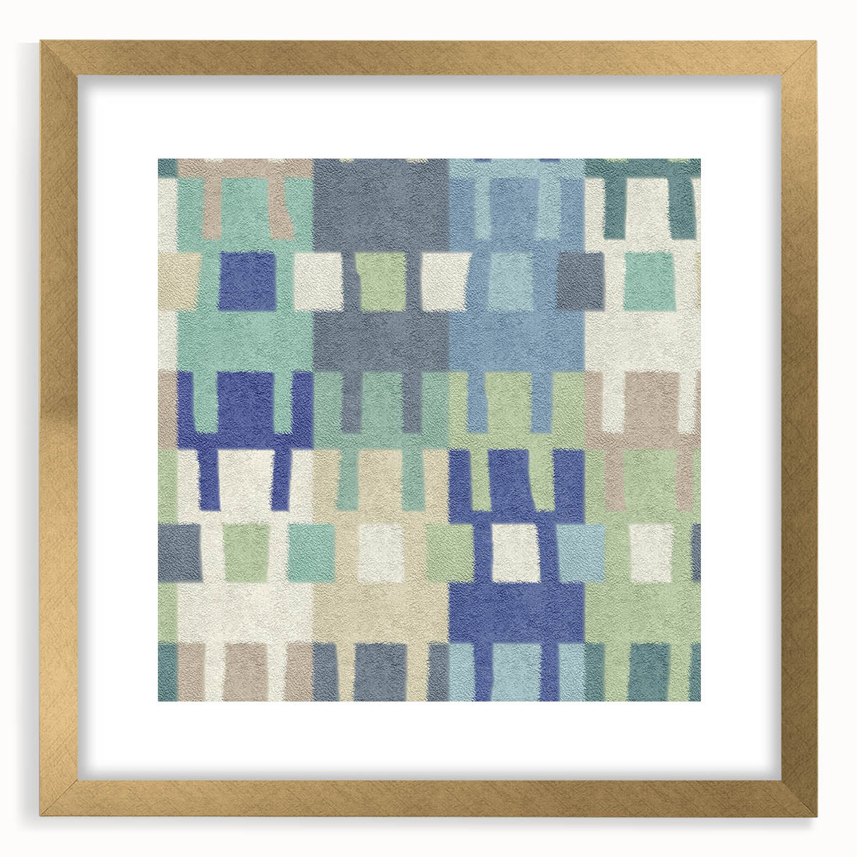 Modern Abstract Canvas Prints – Mint, Blue, and Beige Grid Art