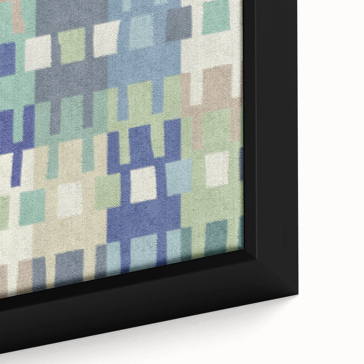 Modern Abstract Canvas Prints – Mint, Blue, and Beige Grid Art