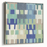 Modern Abstract Canvas Prints – Mint, Blue, and Beige Grid Art