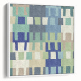 Modern Abstract Canvas Prints – Mint, Blue, and Beige Grid Art