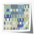 Modern Abstract Canvas Prints – Mint, Blue, and Beige Grid Art