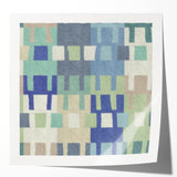 Modern Abstract Canvas Prints – Mint, Blue, and Beige Grid Art