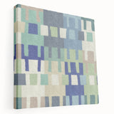 Modern Abstract Canvas Prints – Mint, Blue, and Beige Grid Art