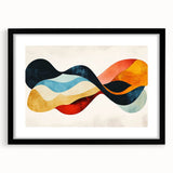 Abstract Fluid Canvas Art – Red, Blue & Orange Wave-Inspired Print