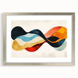 Abstract Fluid Canvas Art – Red, Blue & Orange Wave-Inspired Print